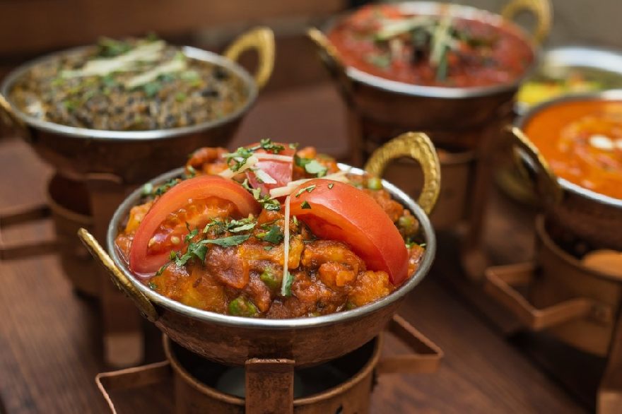 Indian curry, roti, lamb curry, dal